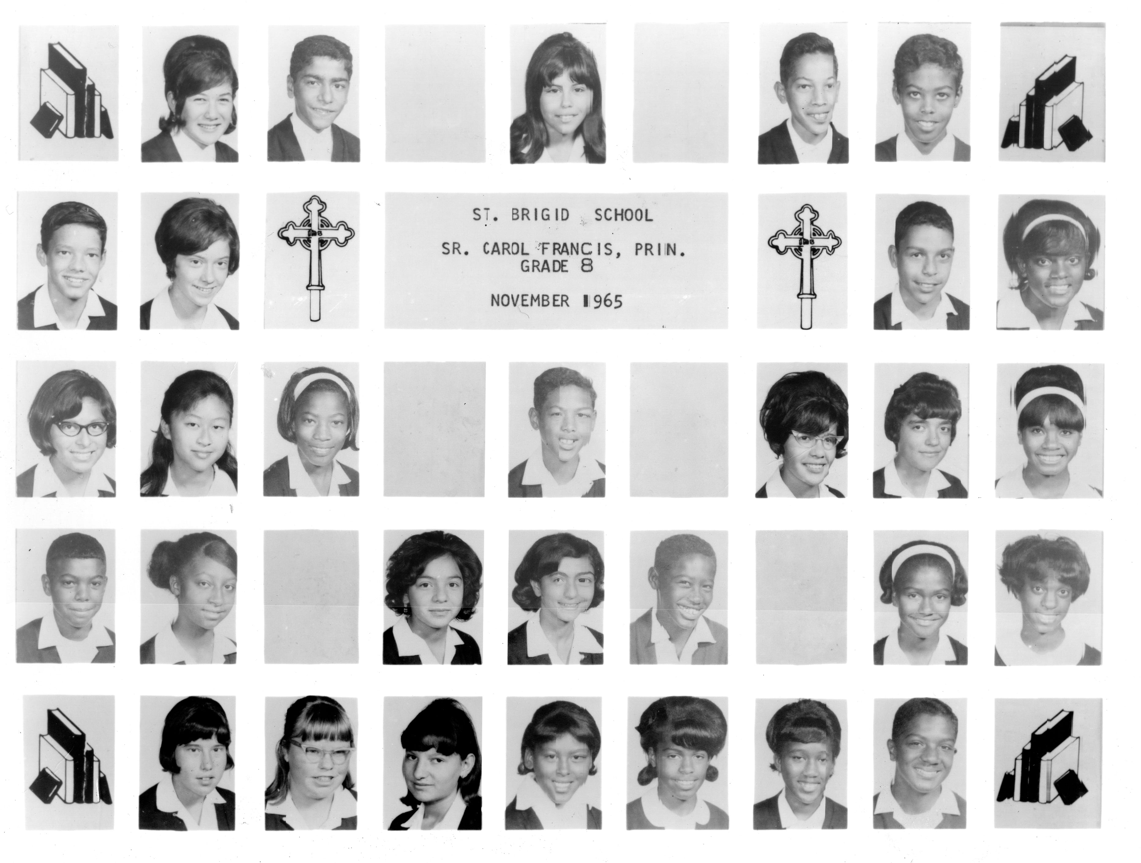 Michael North 8th grade class in November of 1965